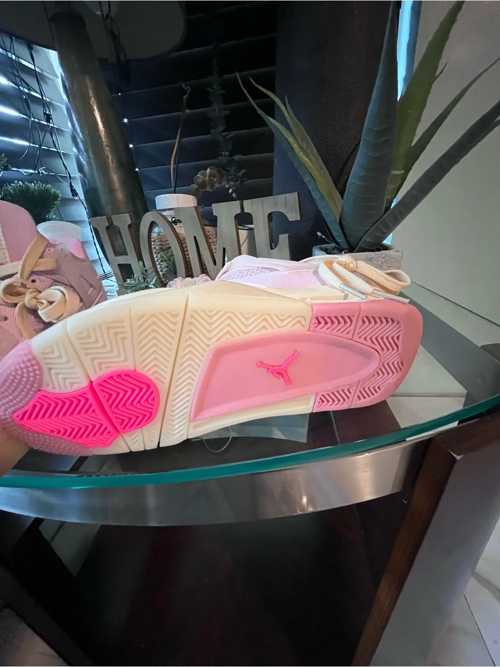 Nike Women’s Pink Pastel Heart Lace-Up Sneakers